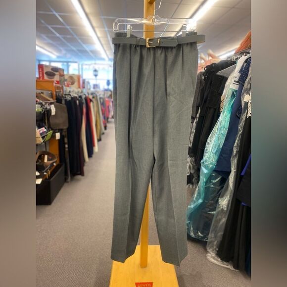 Alfred Dunner sz.14 Grey w/belt pants NEW - Picture 1 of 3
